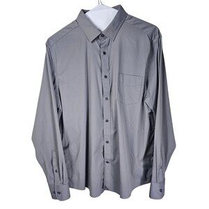 Untuckit‎ Mens Slim Fit Gironde Long Sleeve Shirt X-Large Gray Soft Stretch
